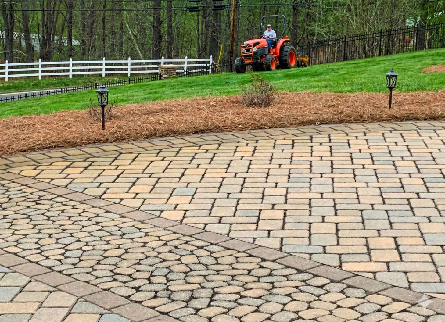 Custom paver patio and driveway installation in Yadkin Valley